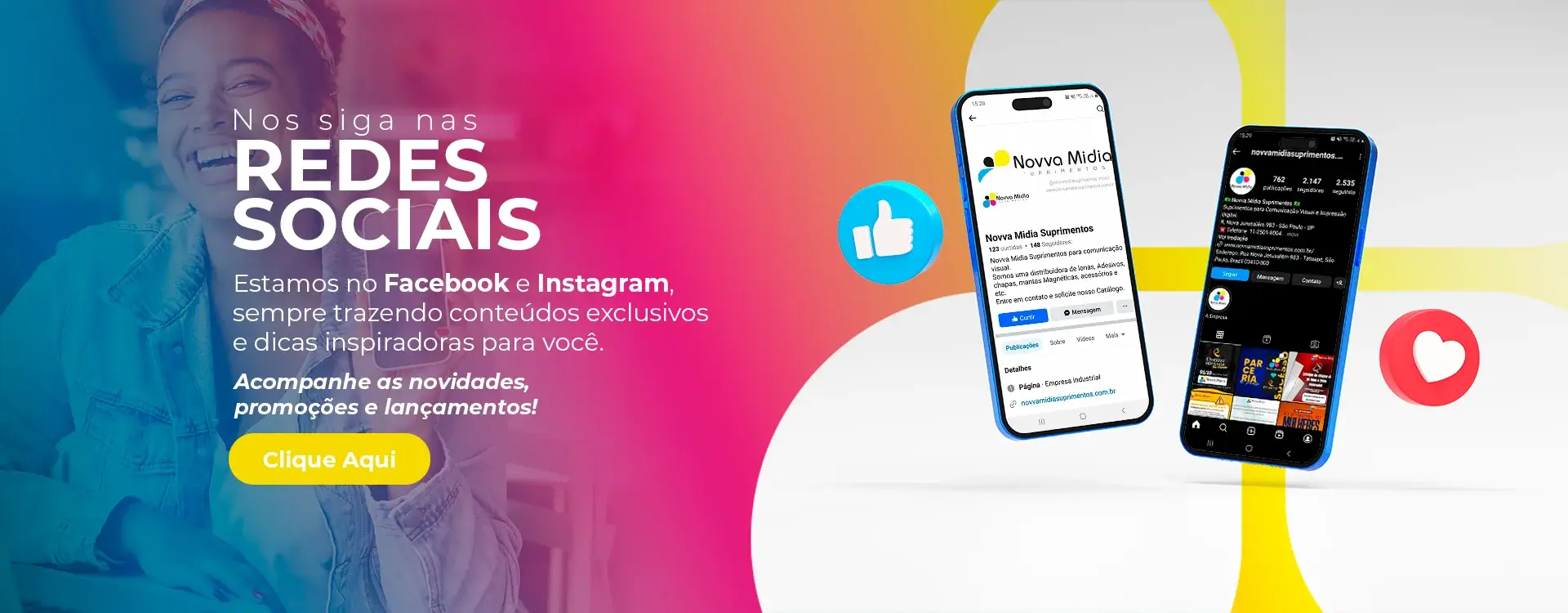 Siga-nos em nossas redes sociais
