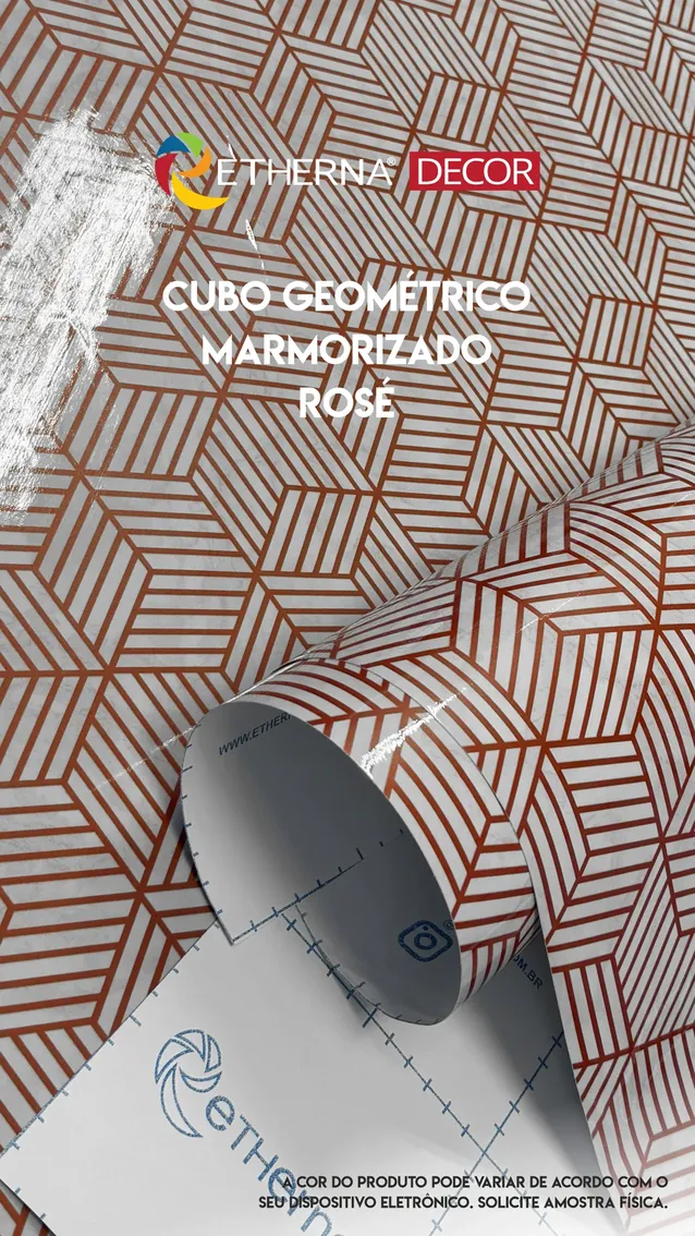 Cubo Geométrico Marmorizado Rosé